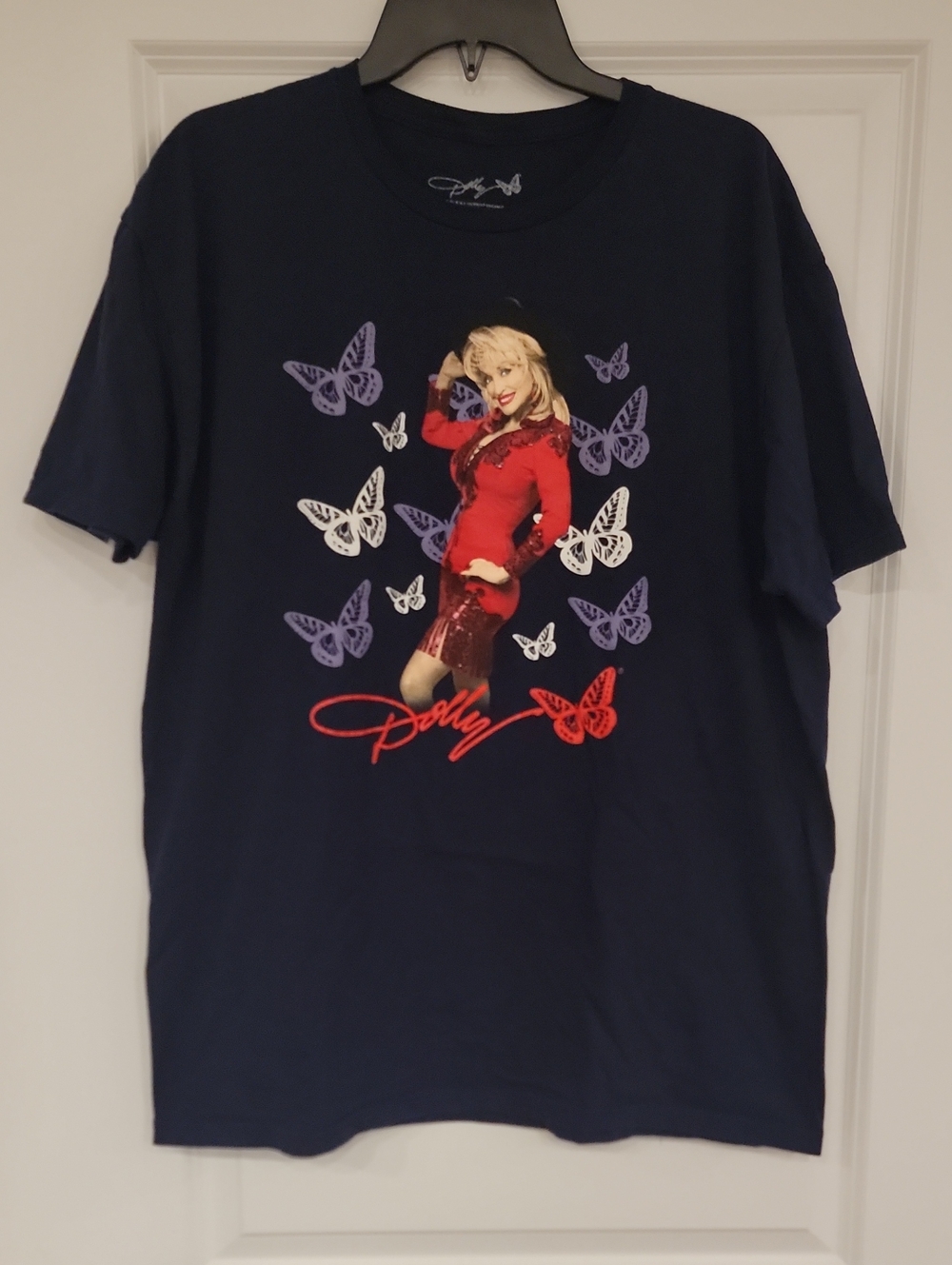 Dolly Parton Navy Short Sleeve Graphic Tee - Dolly Signature